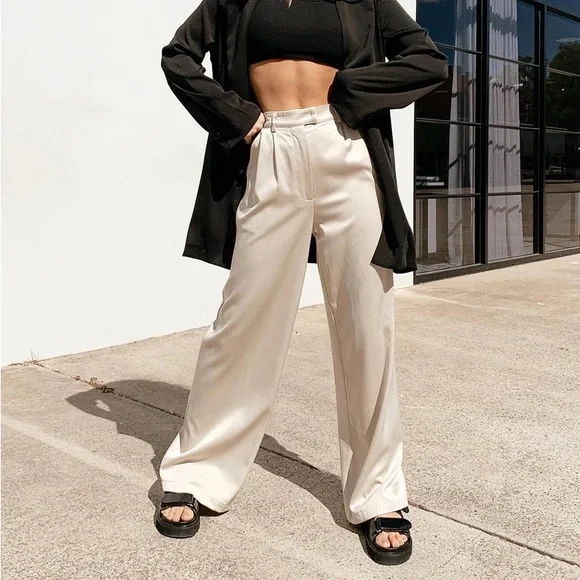 ❌SOLD❌Princess Polly Amalia Pants in Beige - Picture 4 of 12